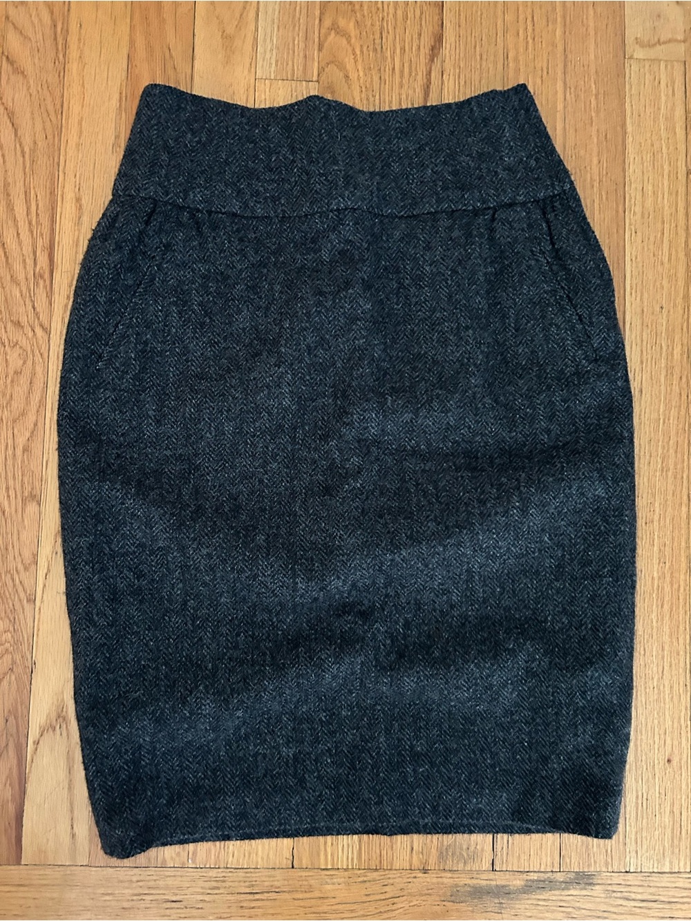 Bottega Veneta Dark Gray Wool Pencil Skirt - Classic Women's Wool Skirt